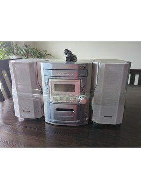 Panasonic SA-PM11 (5) Disc CD Changer Stereo System Cassette AM FM Speakers